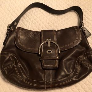 Coach Soho Brown Leather Buckle Flap Purse/Handbag
